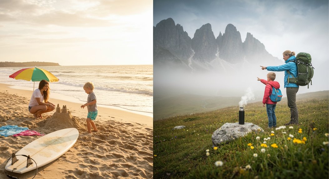 Strand oder Berge Familienerinnerungen