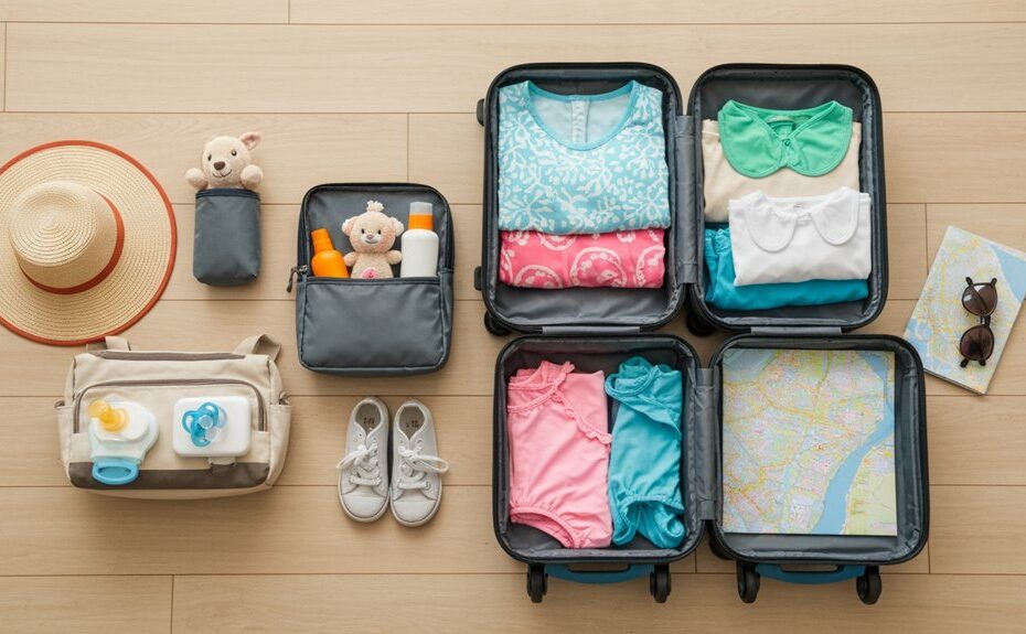 Familienreise Kinderutensilien