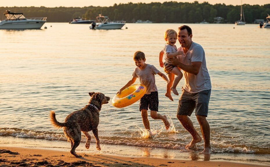 Familien Wasseraktivitäten Seen Flüsse Strände